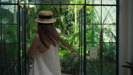 woman in a greenhouse