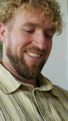 close-up of a smiling man