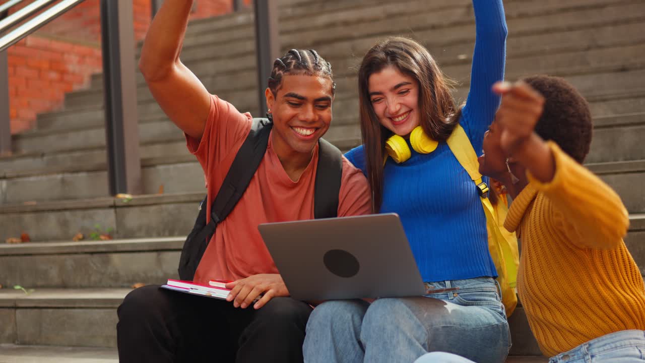 Celebrating Success: Group of Students Achieving Goals Together