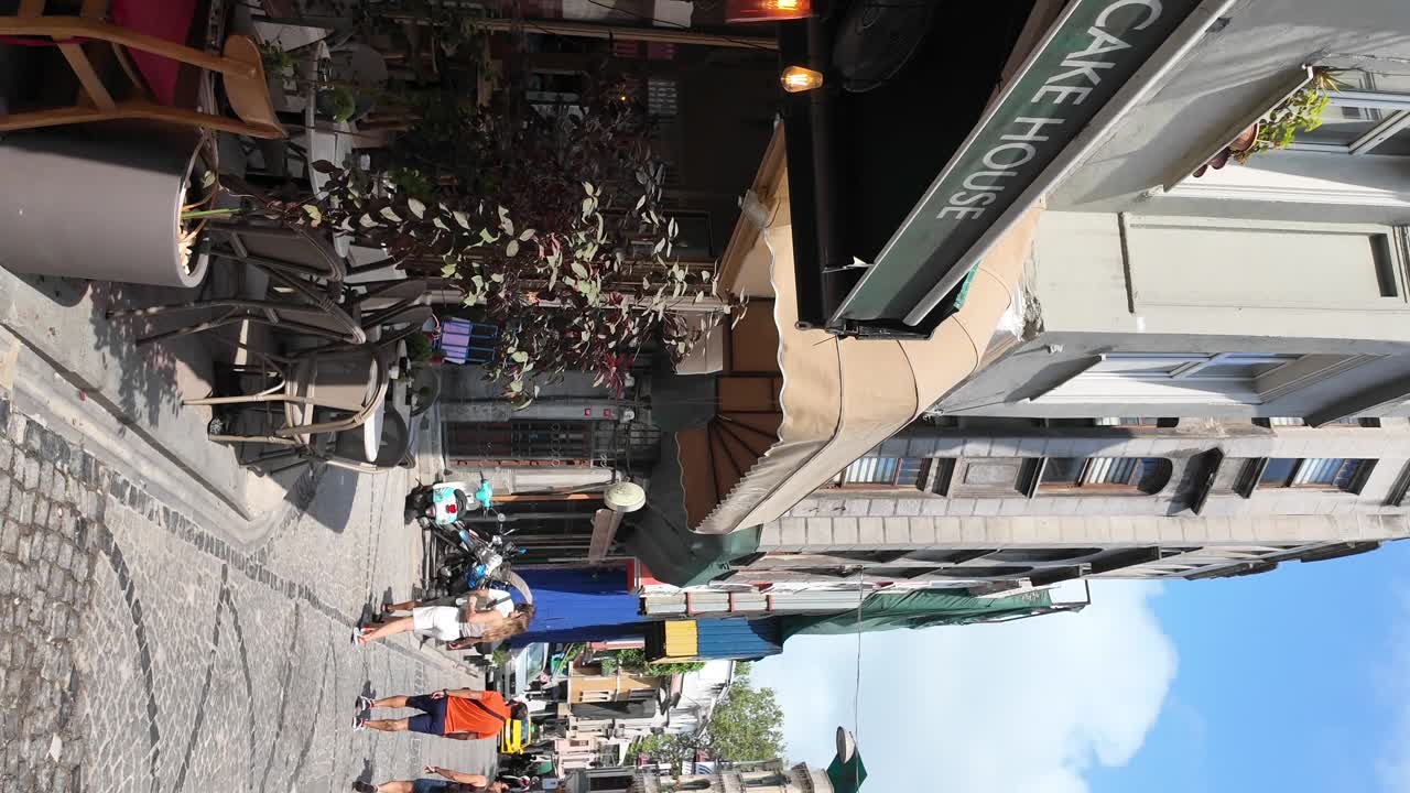 Street View with Buildings and People