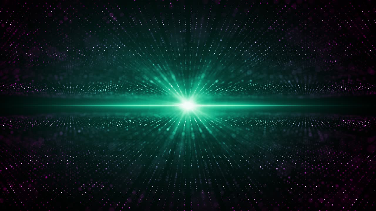 Particles green pink event game trailer titles cinematic concert stage background loop