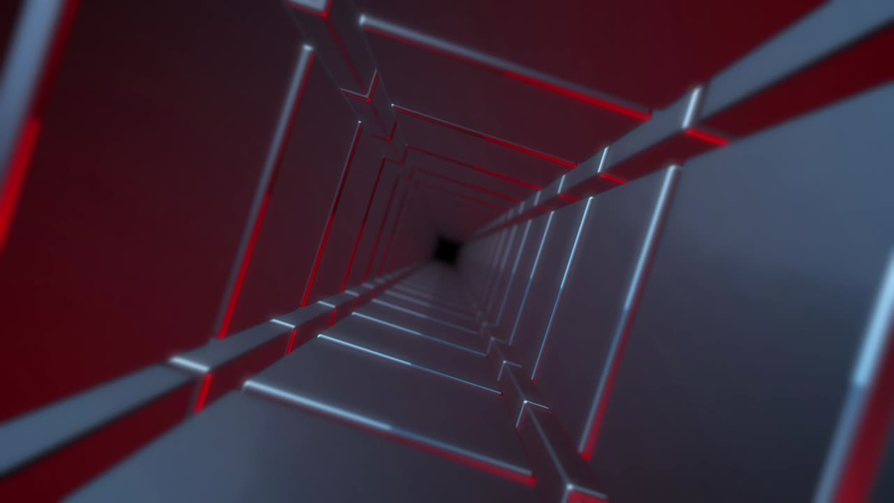 Futuristic Tunnels Loop – Turning Red and Blue