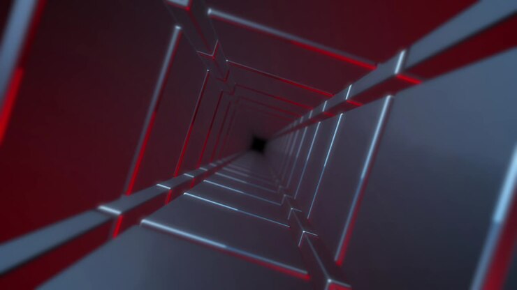 Futuristic Tunnels Loop – Turning Red and Blue