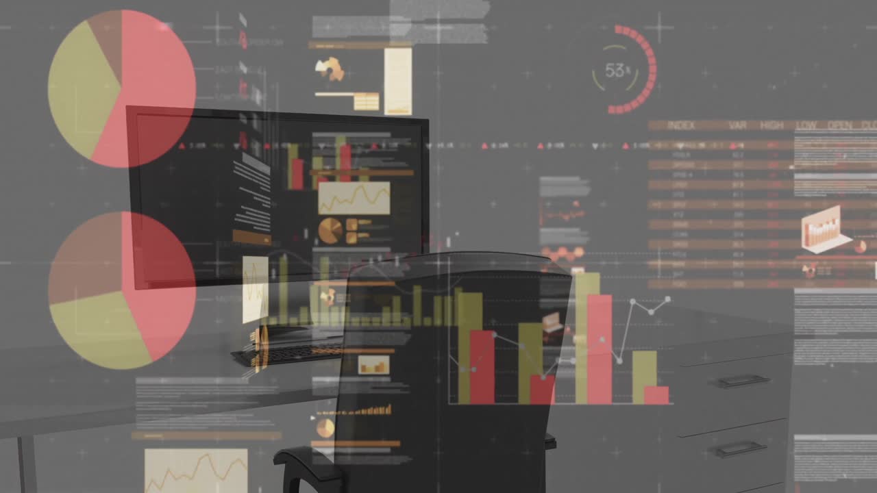 анимация статистики и обработка данных в офисе