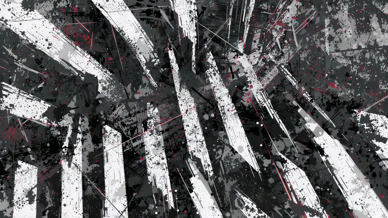 Starting playback, white brushstroke cluster shifting on digital canvas, creating looping motion