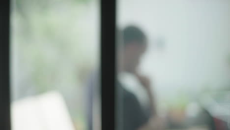 blurred person inside