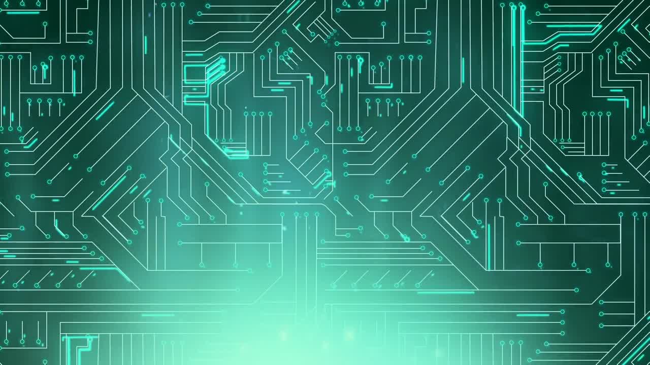 placa de circuito brillante de color verde