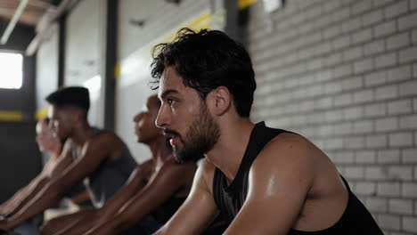 personas que hacen ejercicio en bicicletas de ejercicio en el gimnasio