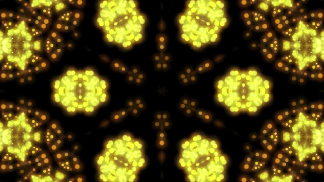 Symmetry kaleidoscope animation of gold color