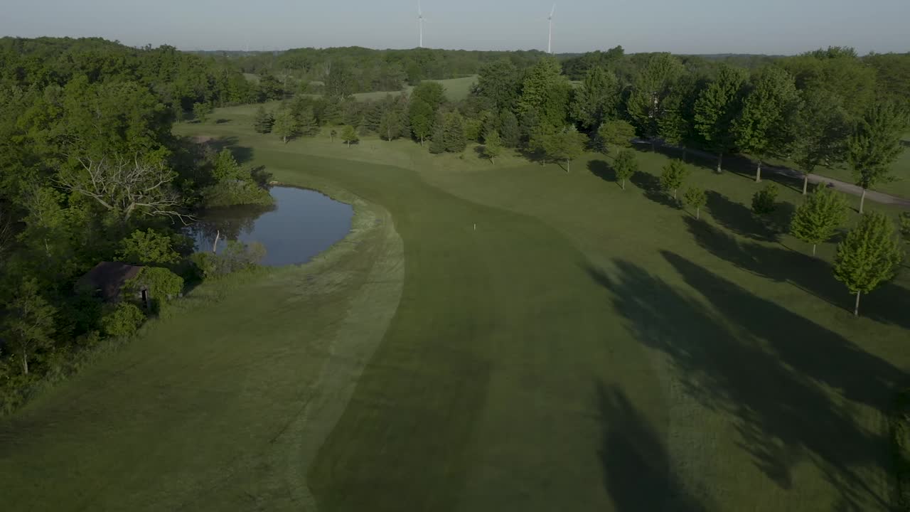 4K Aerial Shot of Golf Course in Summer