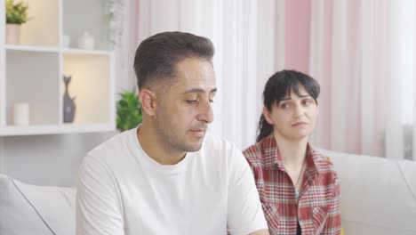 A woman who is offended by her husband. A couple that doesn&#039;t get along.