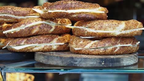 turkish simit bread with sesame seeds