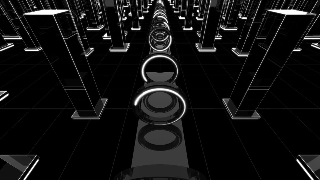 render 3d abstracto luces de discoteca túnel de fondo geométrico