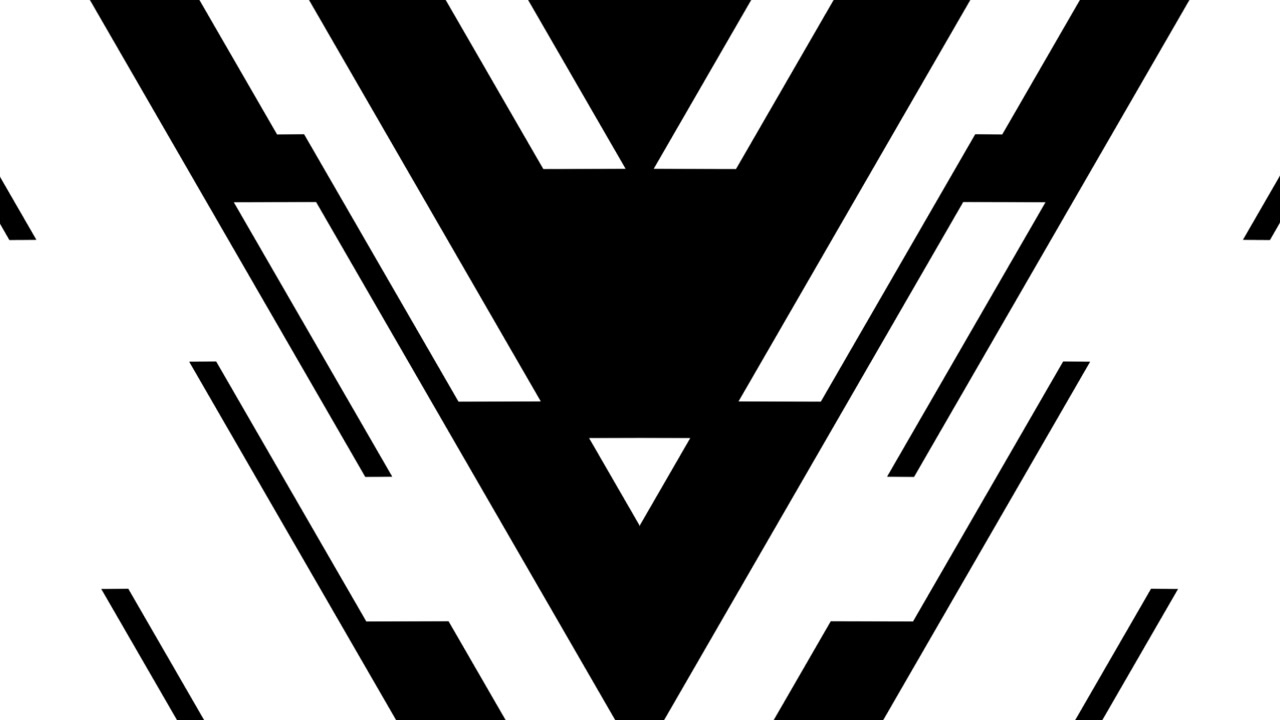 Abstract Geometric Animation with Expanding White Shapes on Black Background