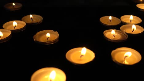 candles on a black background.