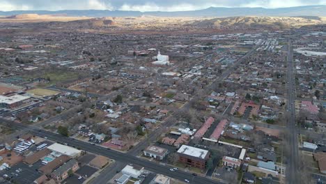 aerial view of st george city residential neighborhood with houses