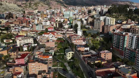 drone aerial view of la paz capital city of bolivia south america