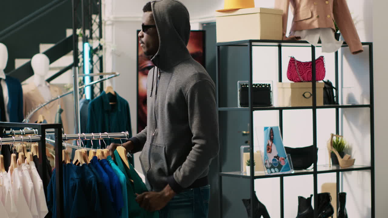 ladrón con capucha y gafas de sol