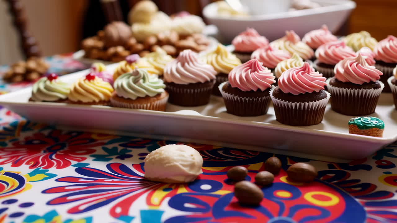 Colorful Cupcakes on a Table