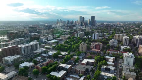 residential neighborhood suburb of denver, colorado during summer