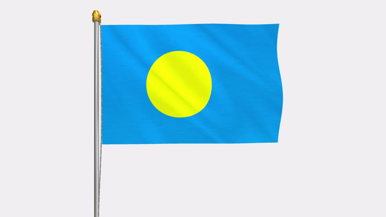 바람에 날아다니는 팔라우 발의 루프 비디오, 4k의 느린 동작 비디오, 알파 채널