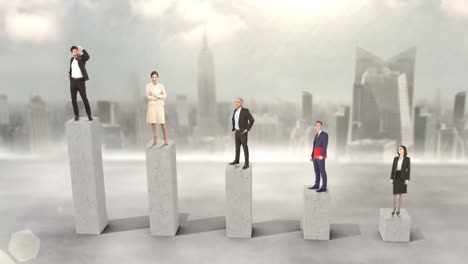 video compuesto de personas de negocios en el podio