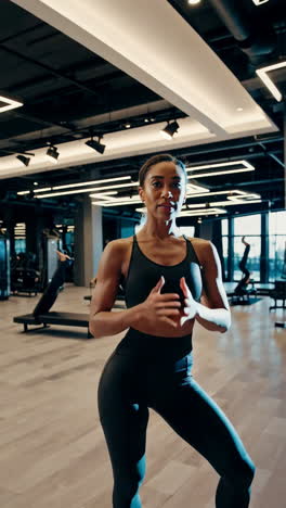 woman working out in modern gym