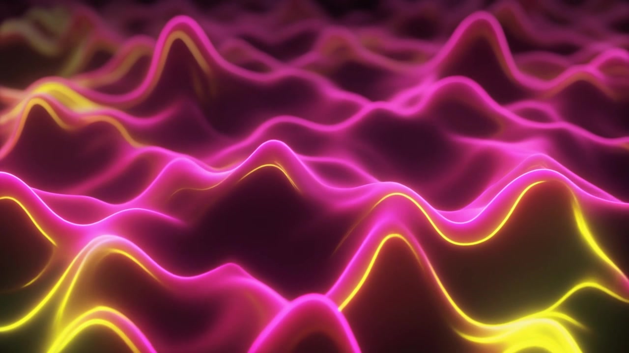 Abstract Glowing Pink and Yellow Liquid Wave Motion Background
