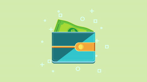 personal finances animation with wallet