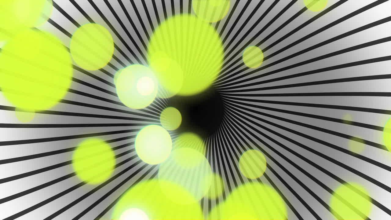 Animation of yellow light spots over spinning stripes