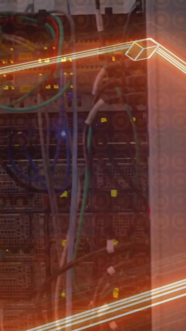 Animation of neon boxing ring over circles