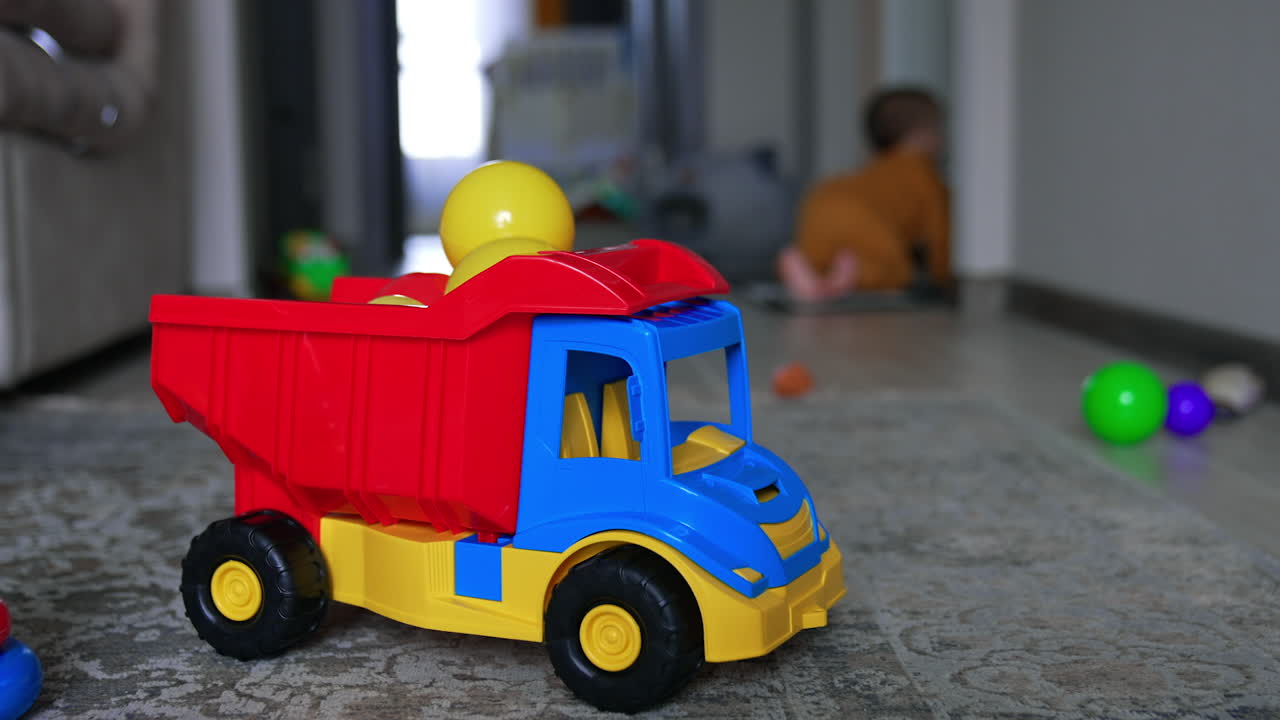Colorful Toy Truck in a Child's Room