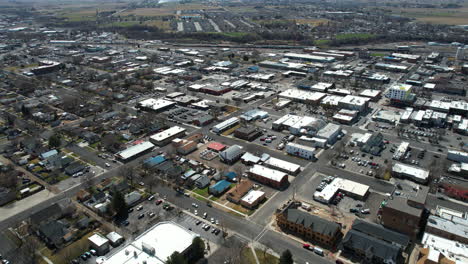 vista aérea do centro de twin falls, idaho, eua, tiro de drone