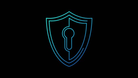 concepto de bucle de símbolos de seguridad cibernética y protección de redes digitales