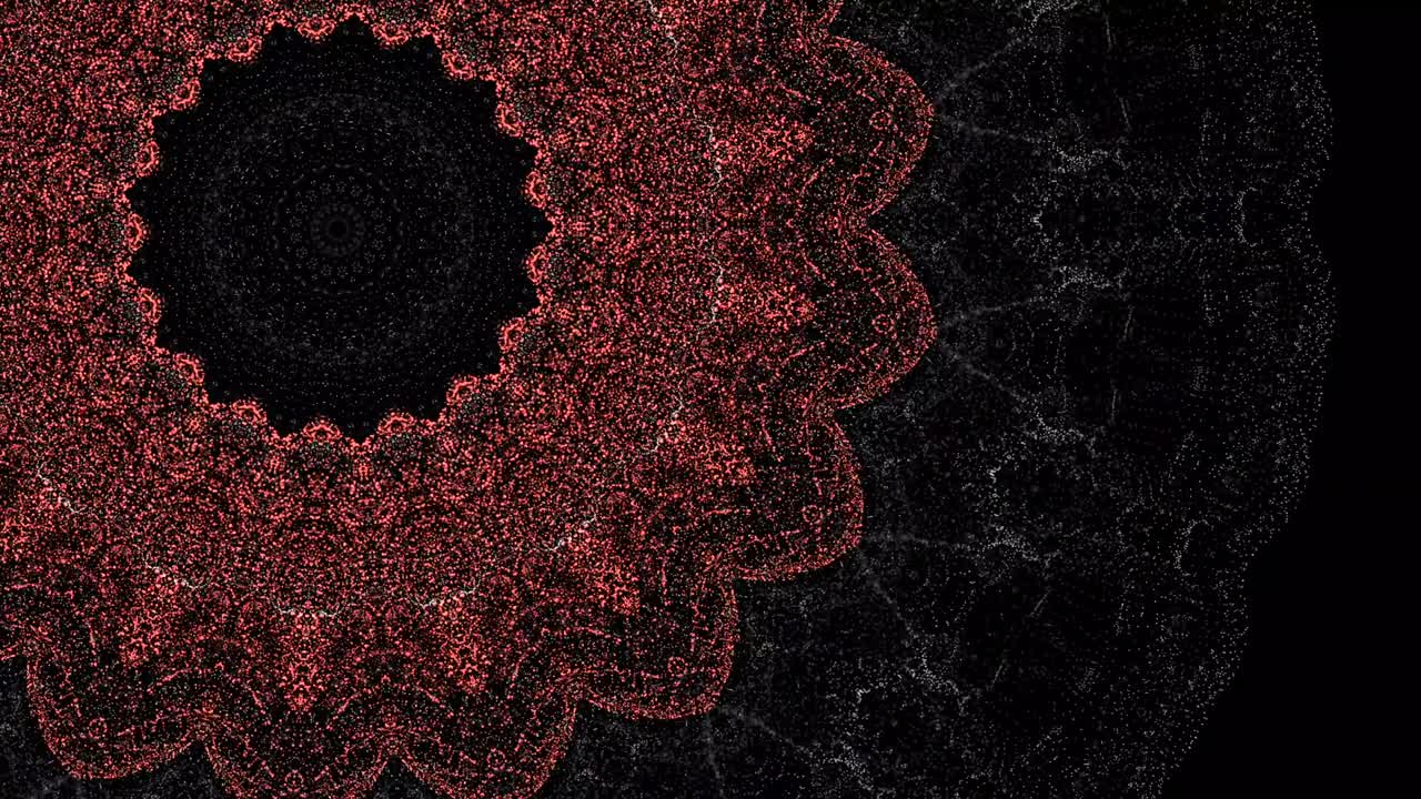 movimiento de flores digitales abstractos y coloridos de manera hipnótica psicodélica.