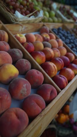 fresh fruits display at a market