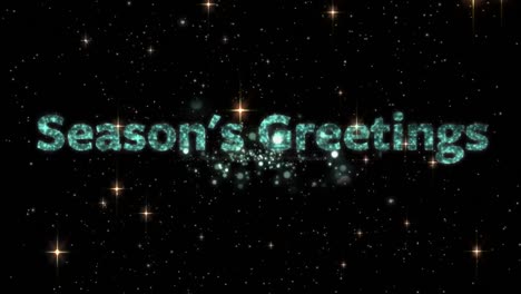 Animation-of-seasons-greetings-text-at-christmas-over-light-spots
