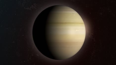 saturn planet rotating in the outer space