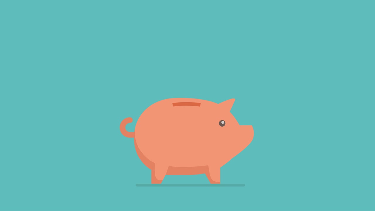 dinero en efectivo cayendo en una alcancía