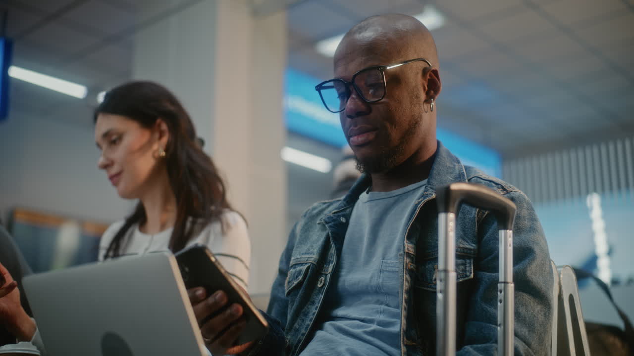 Passengers waiting at the airport
