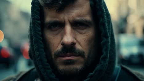 portrait of a man in a hooded sweatshirt