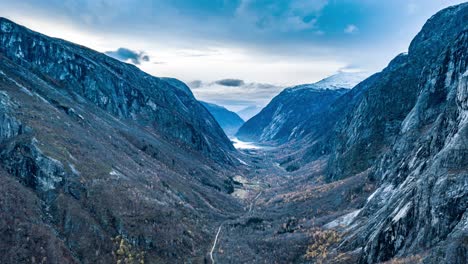 aerial view of the valley leading to the eidfjord