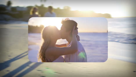 parejas en montaje de vacaciones