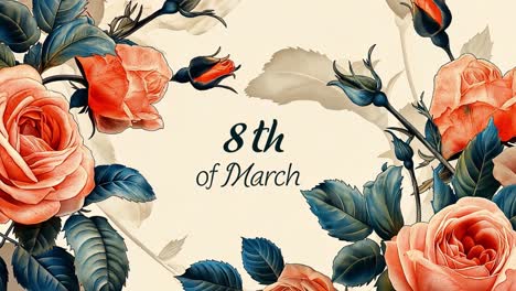 8th of march floral greeting card