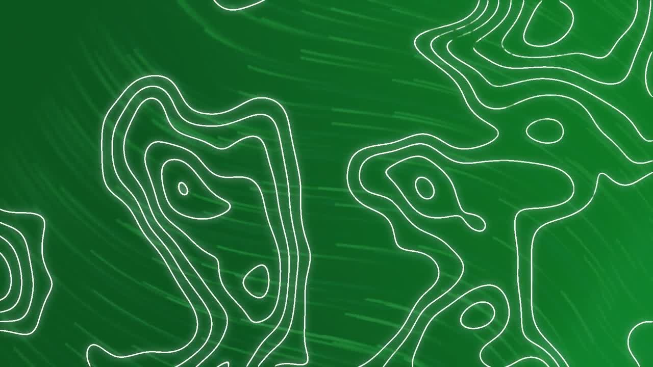 animación de líneas mapa sobre verde moviéndose sobre fondo verde