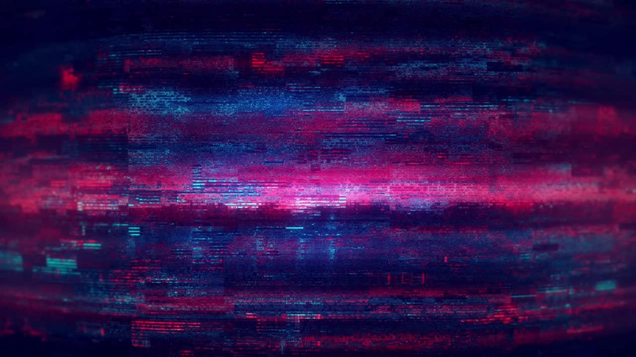 Sfondo astratto glitch con rumore digitale rosso e blu