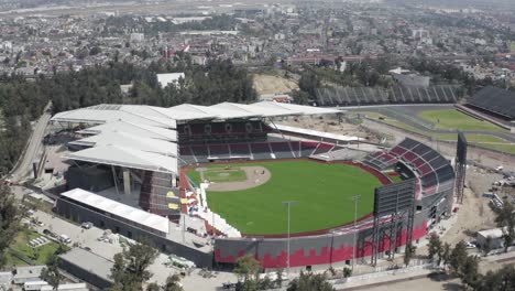 aerial orbit shot of the new alfredo harp helu stadium of the diablos rojos team in mexico city