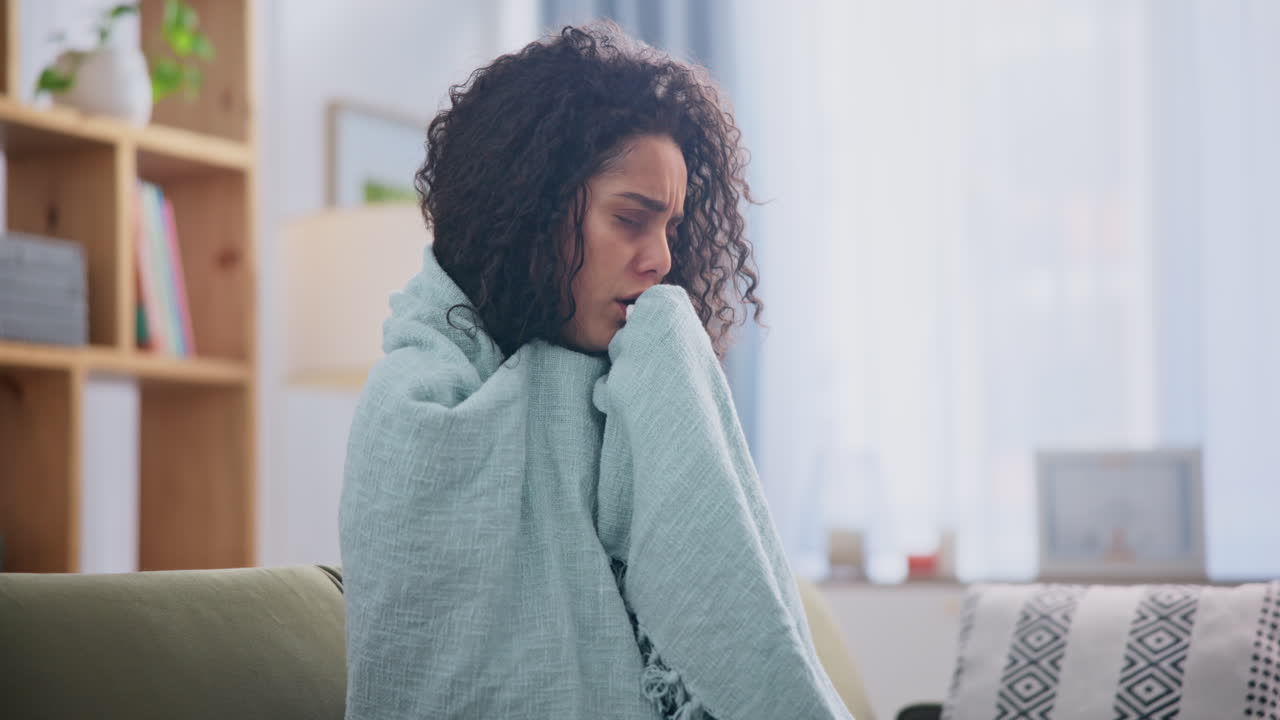 Woman Feeling Ill at Home
