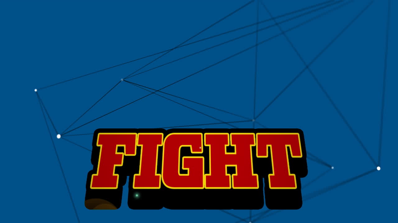 파란색 공간에서 싸움의 애니메이션