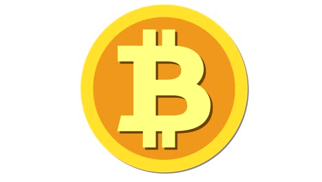 moneda de criptomoneda de bitcoin dentro y fuera de la animación